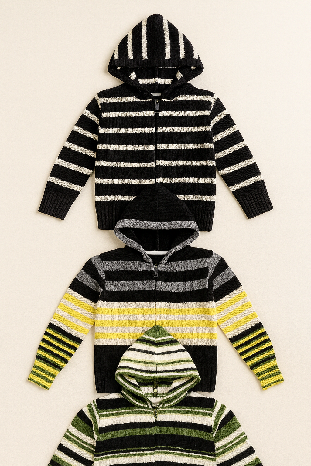 Kid's Zipper Sweater Hoodies - Pack of 3