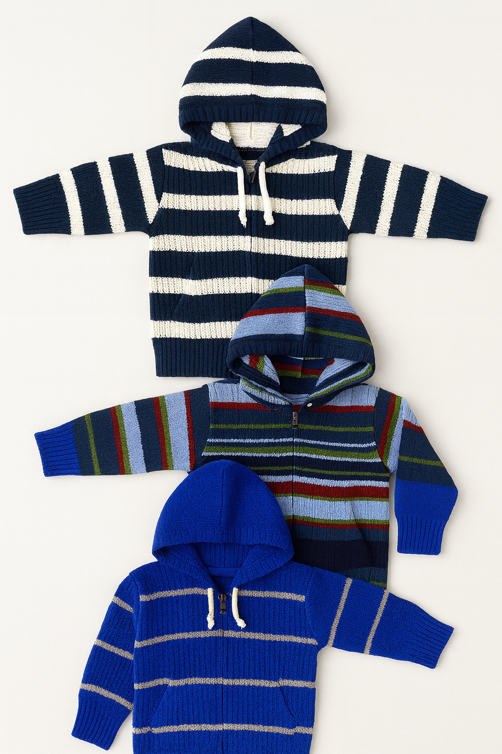Kid's Zipper Sweater Hoodies - Pack of 3