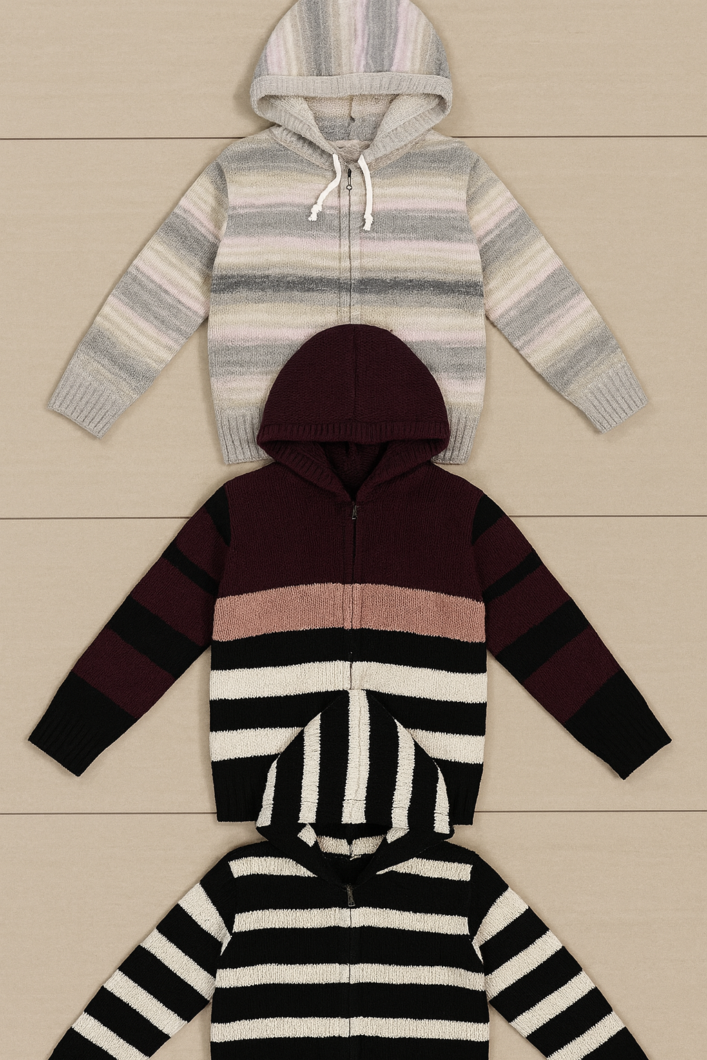 Kid's Zipper Sweater Hoodies - Pack of 3