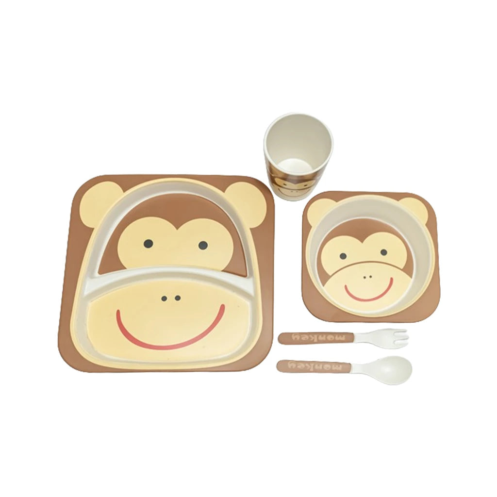 Bamboo Fiber 5PC Bowl Set | Dinner Set For Kids - Little Minors