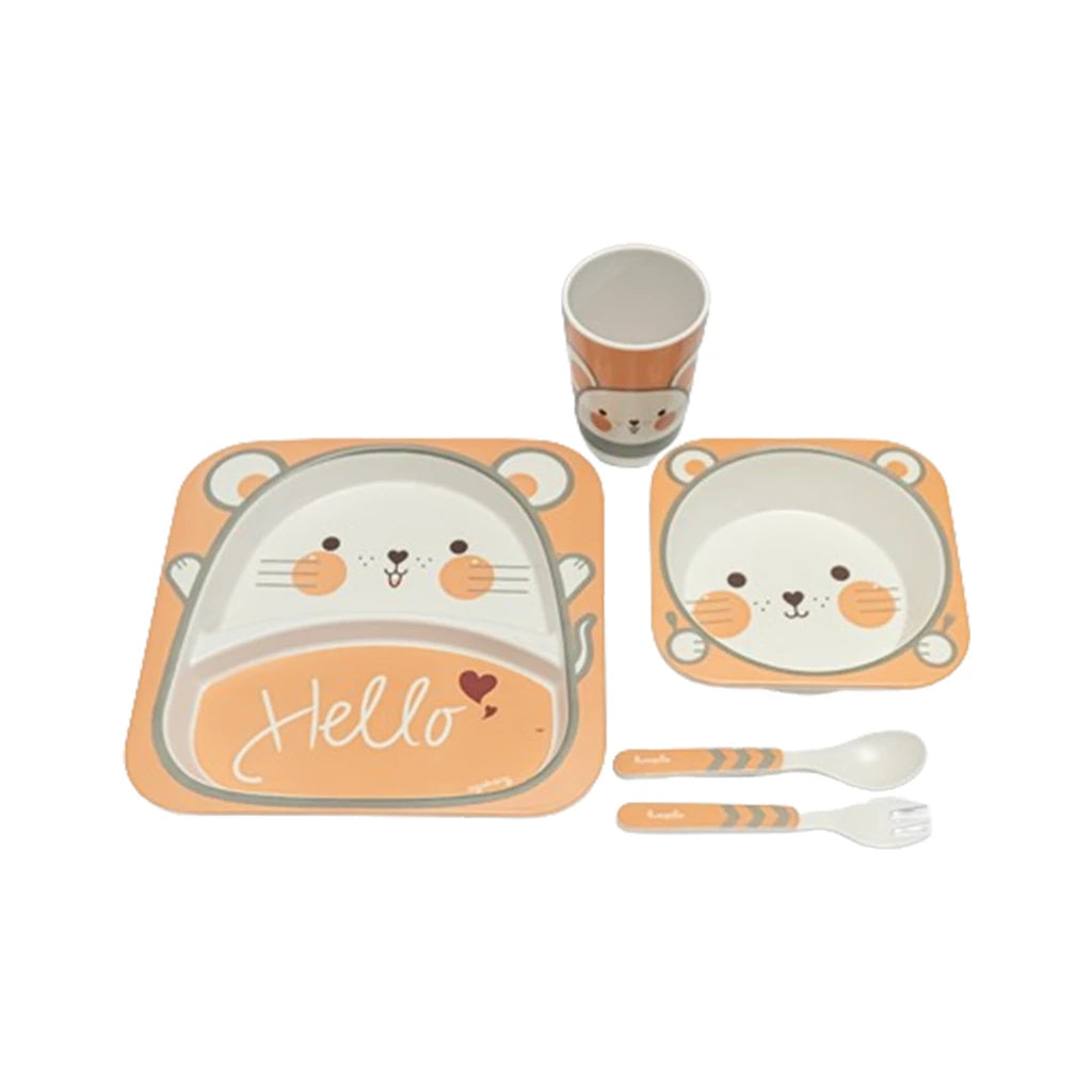 Bamboo Fiber 5PC Bowl Set | Dinner Set For Kids - Little Minors
