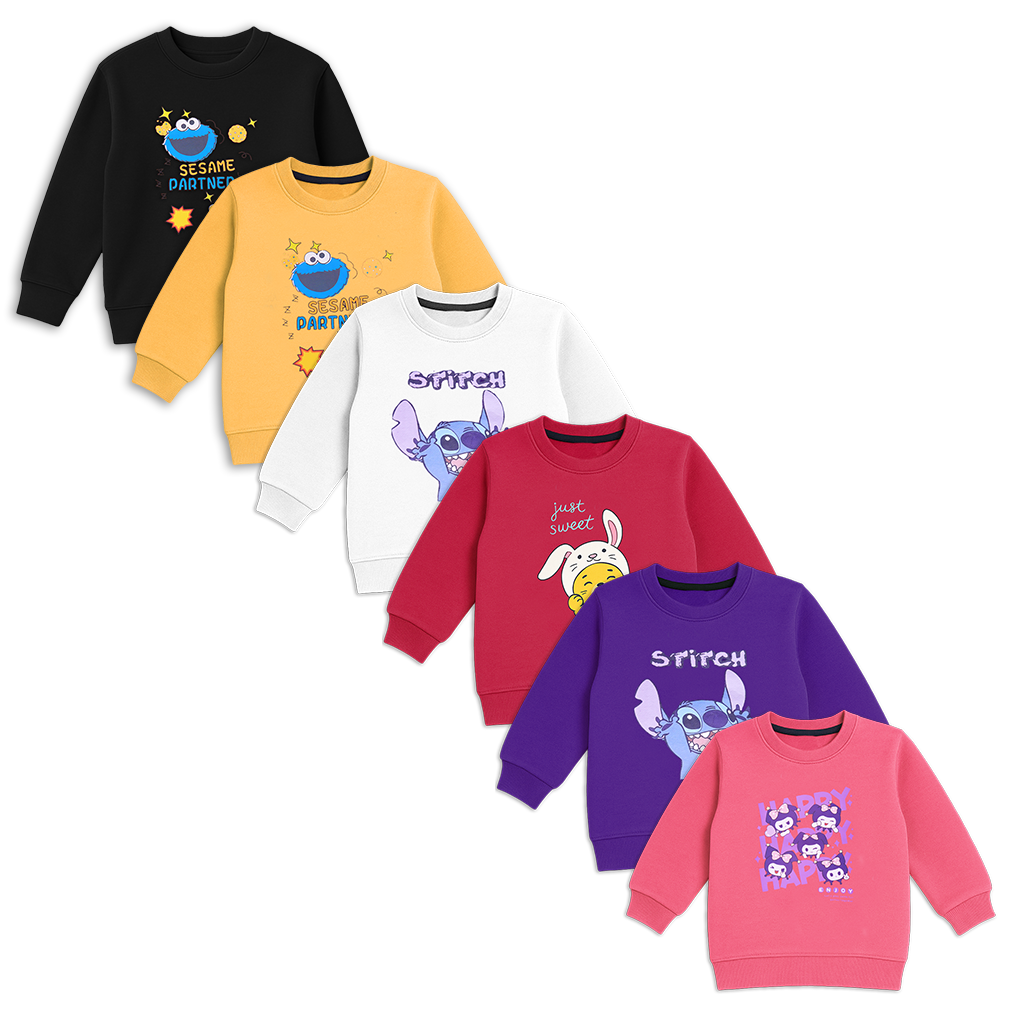 Pack of Children Character Sweatshirt - 4 Year to 10 Year