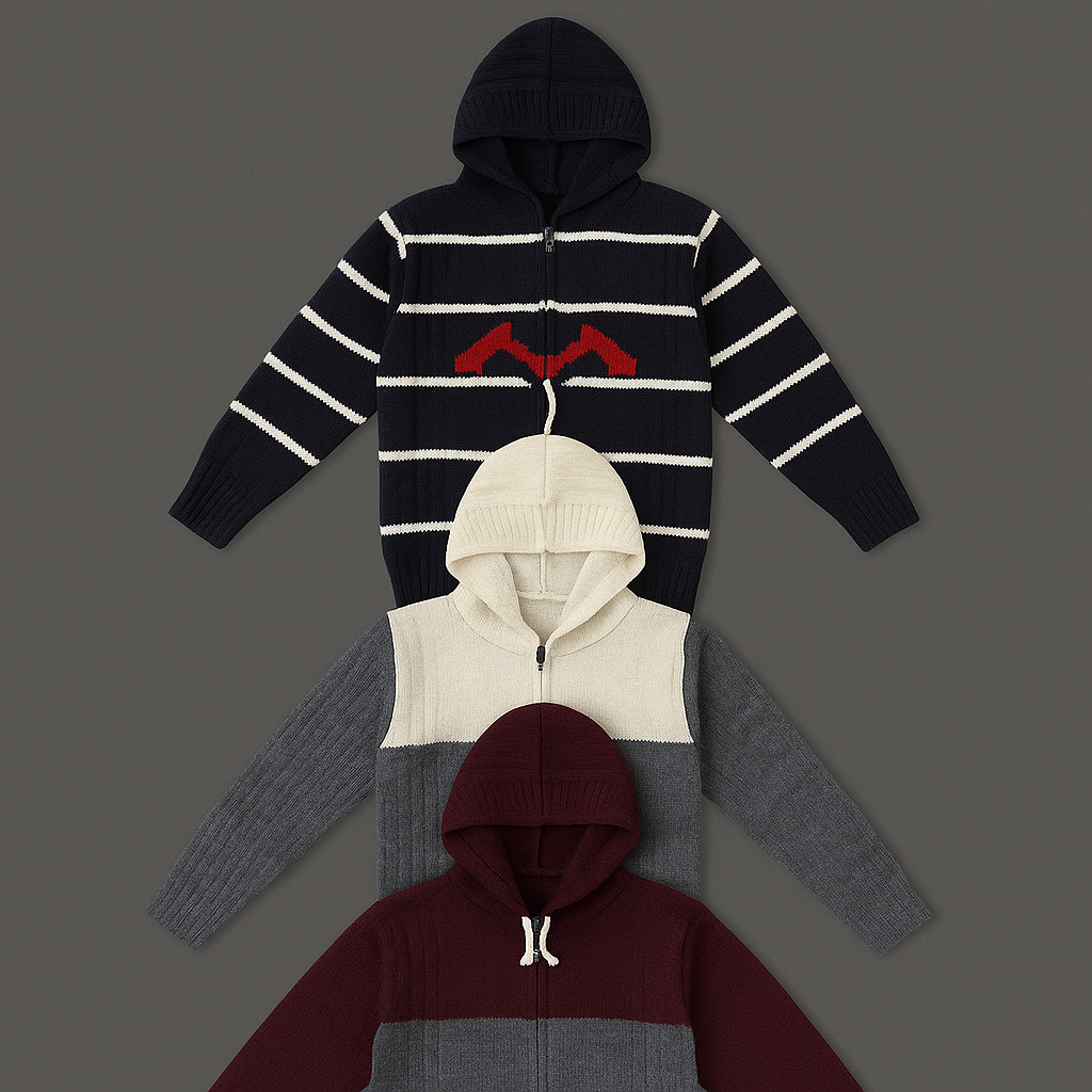 Kid's Zipper Sweater Hoodies - Pack of 3