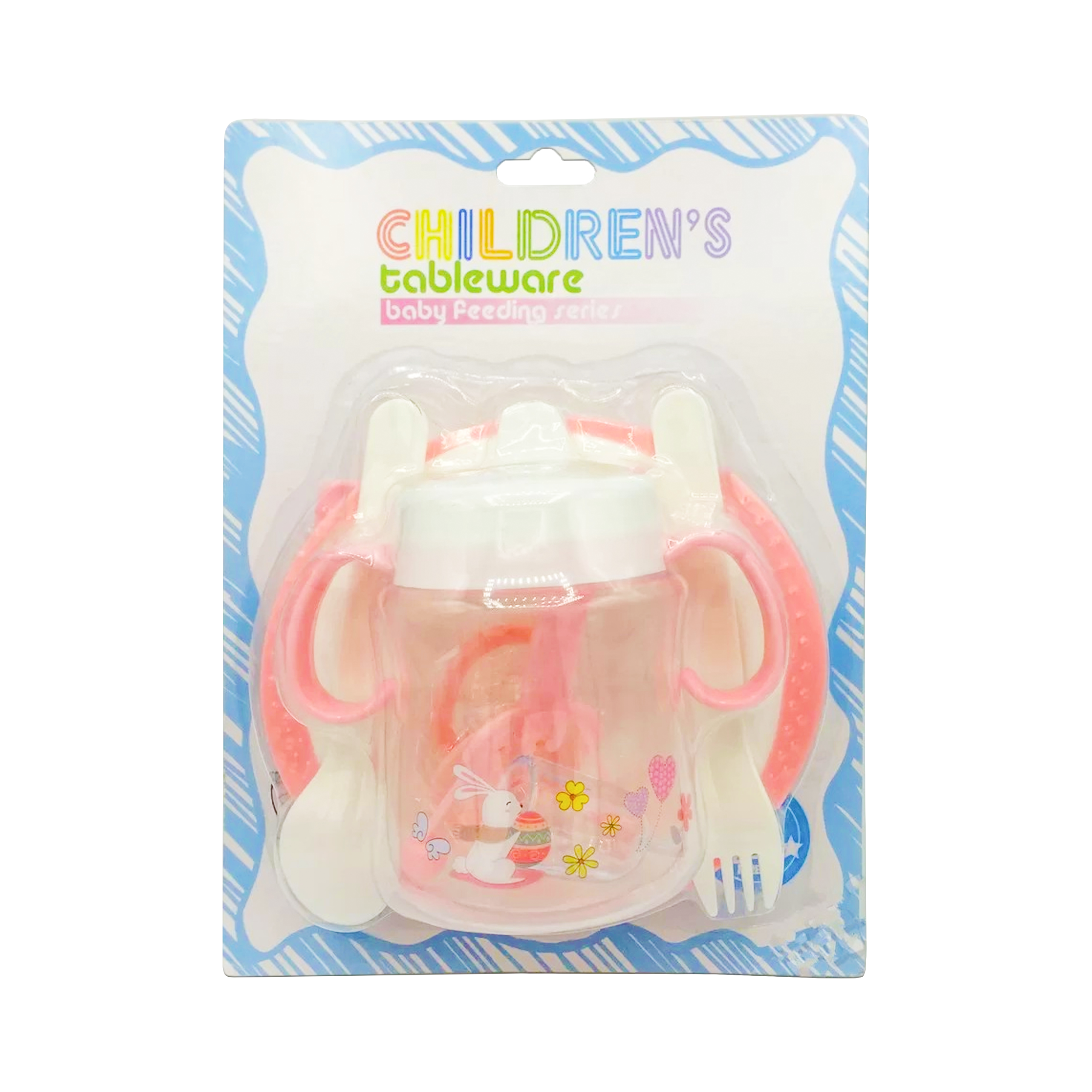 Baby Tableware - Bottle, Spoon, Fork, Nipple and Suction Cup Bowel Set
