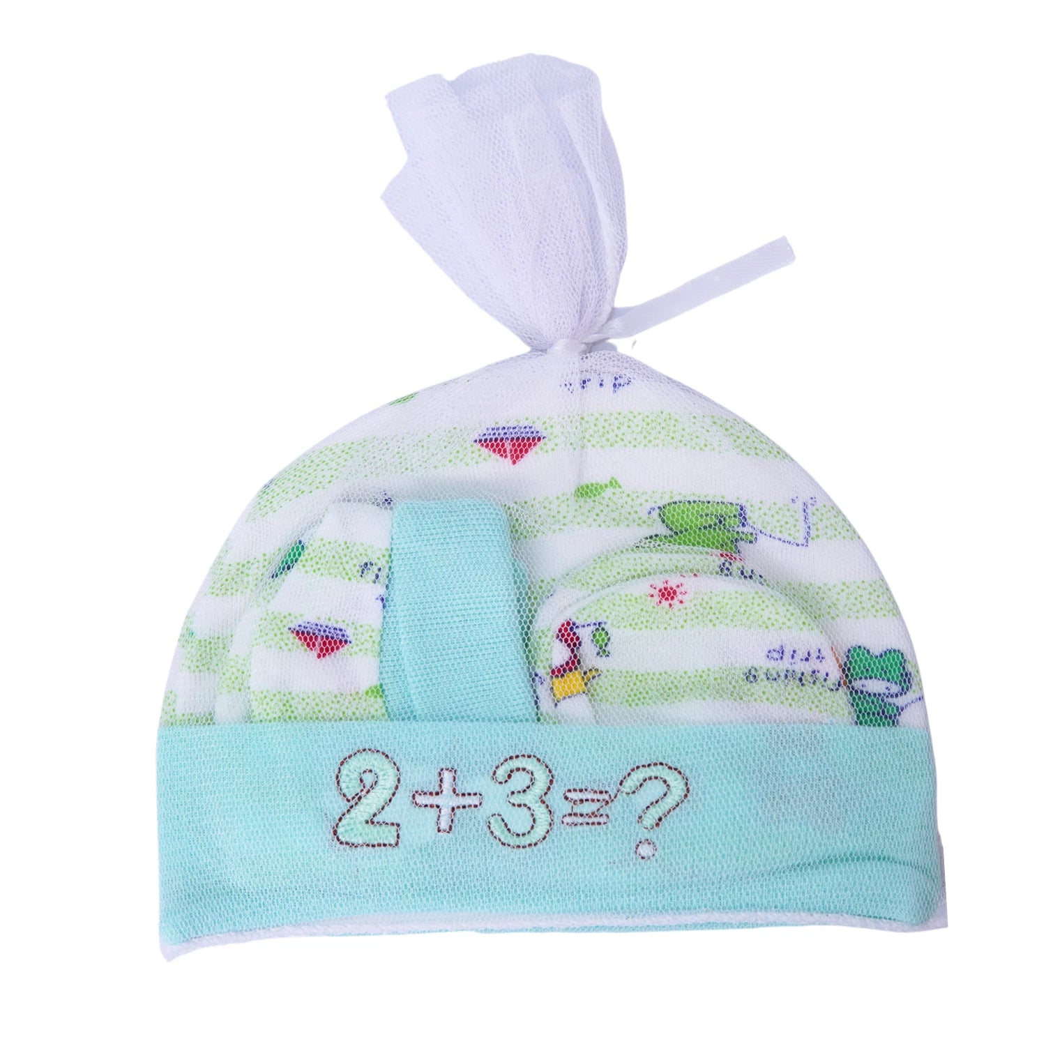 Baby Cotton Cap, Mittens and Booties Set - New Born