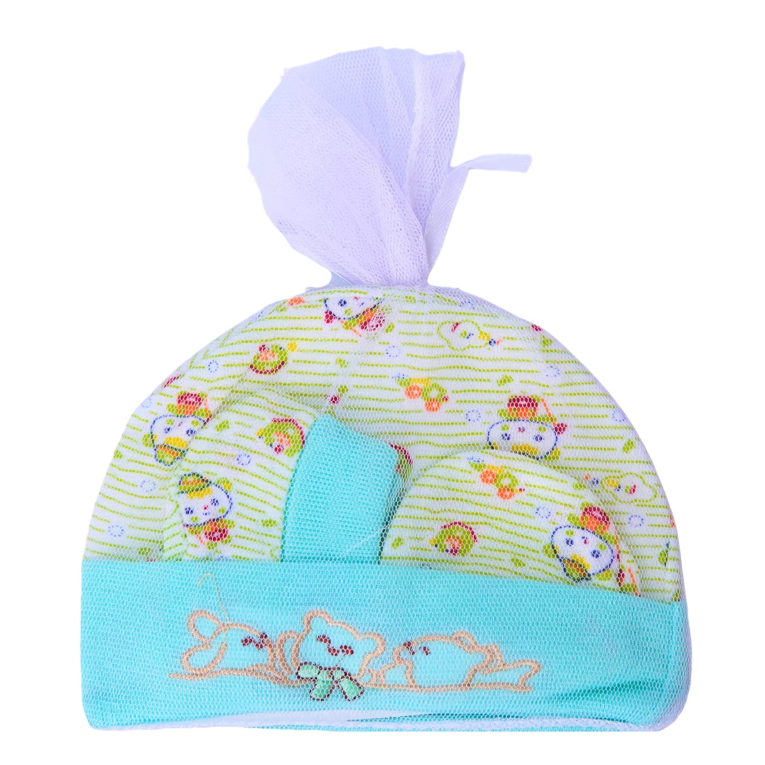 Baby Cotton Cap, Mittens and Booties Set - New Born