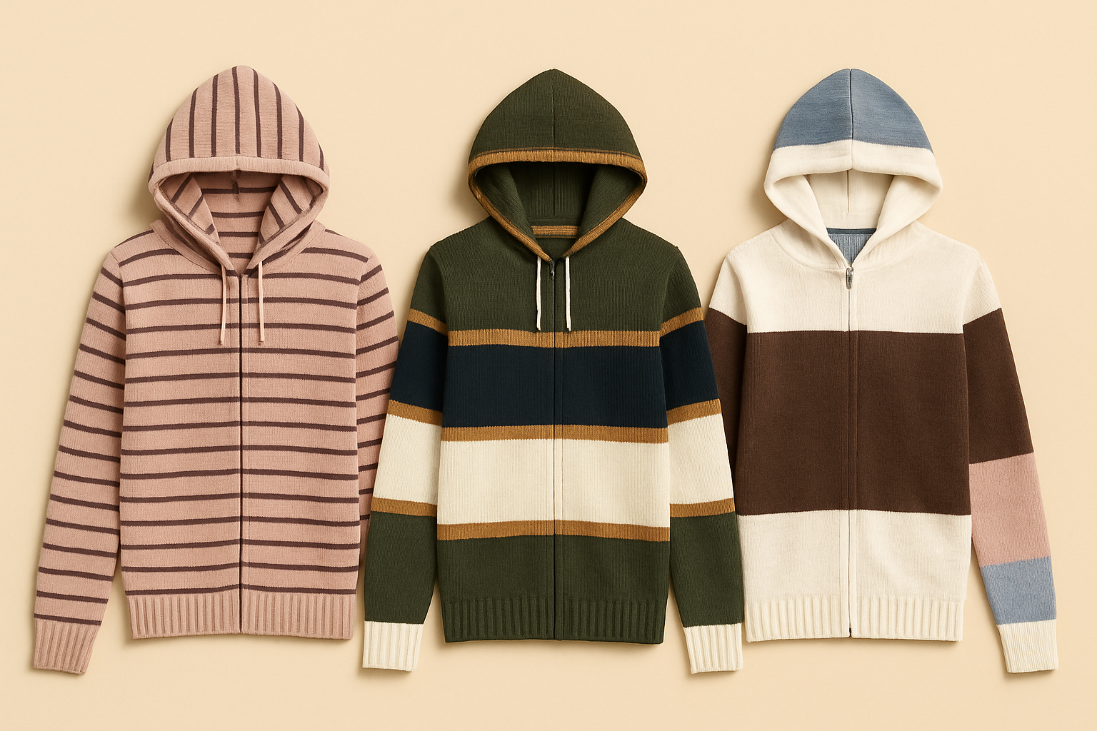 Kid's Zipper Sweater Hoodies - Pack of 3