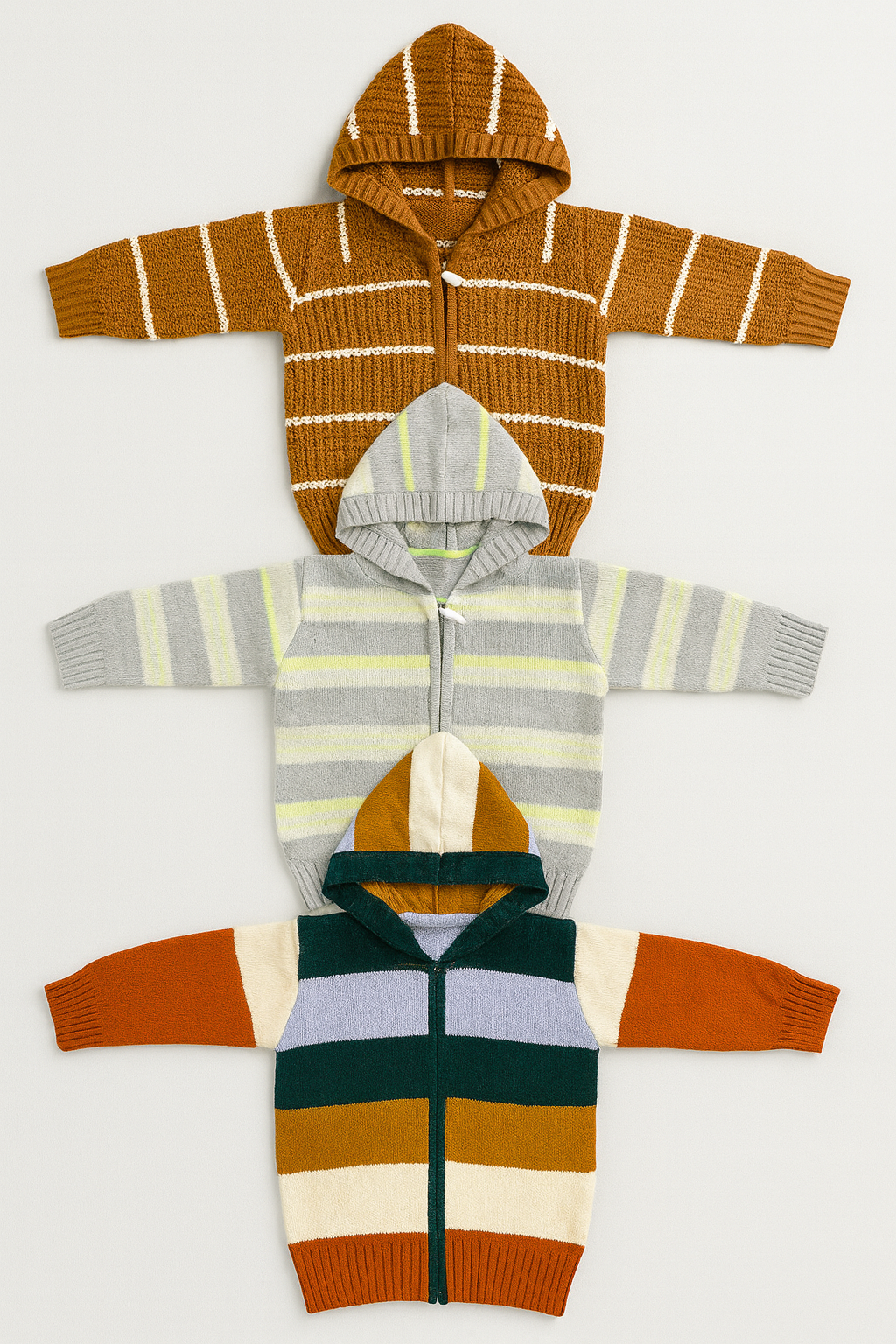 Kid's Zipper Sweater Hoodies - Pack of 3