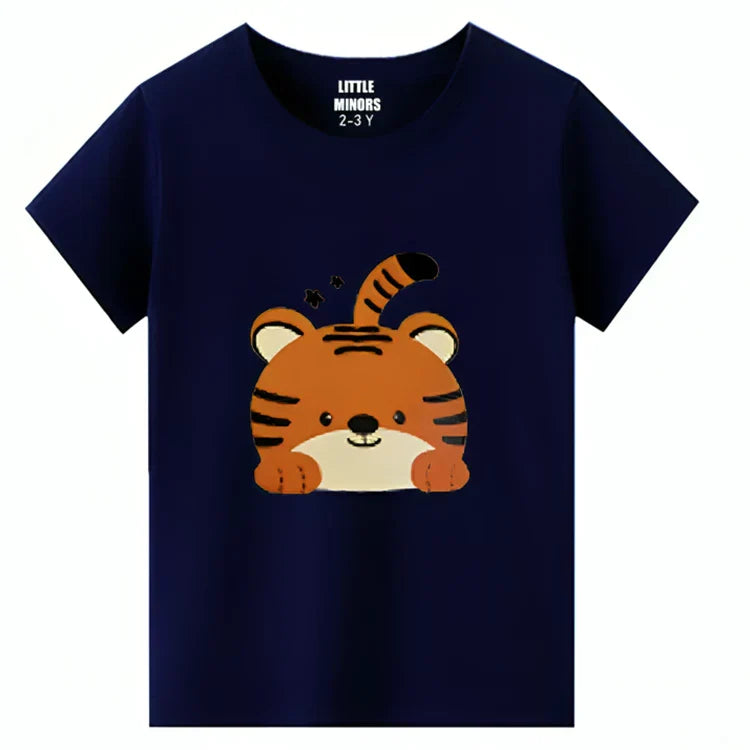 Boys Jersey Cotton Sticker T-Shirt - Pack Of 5