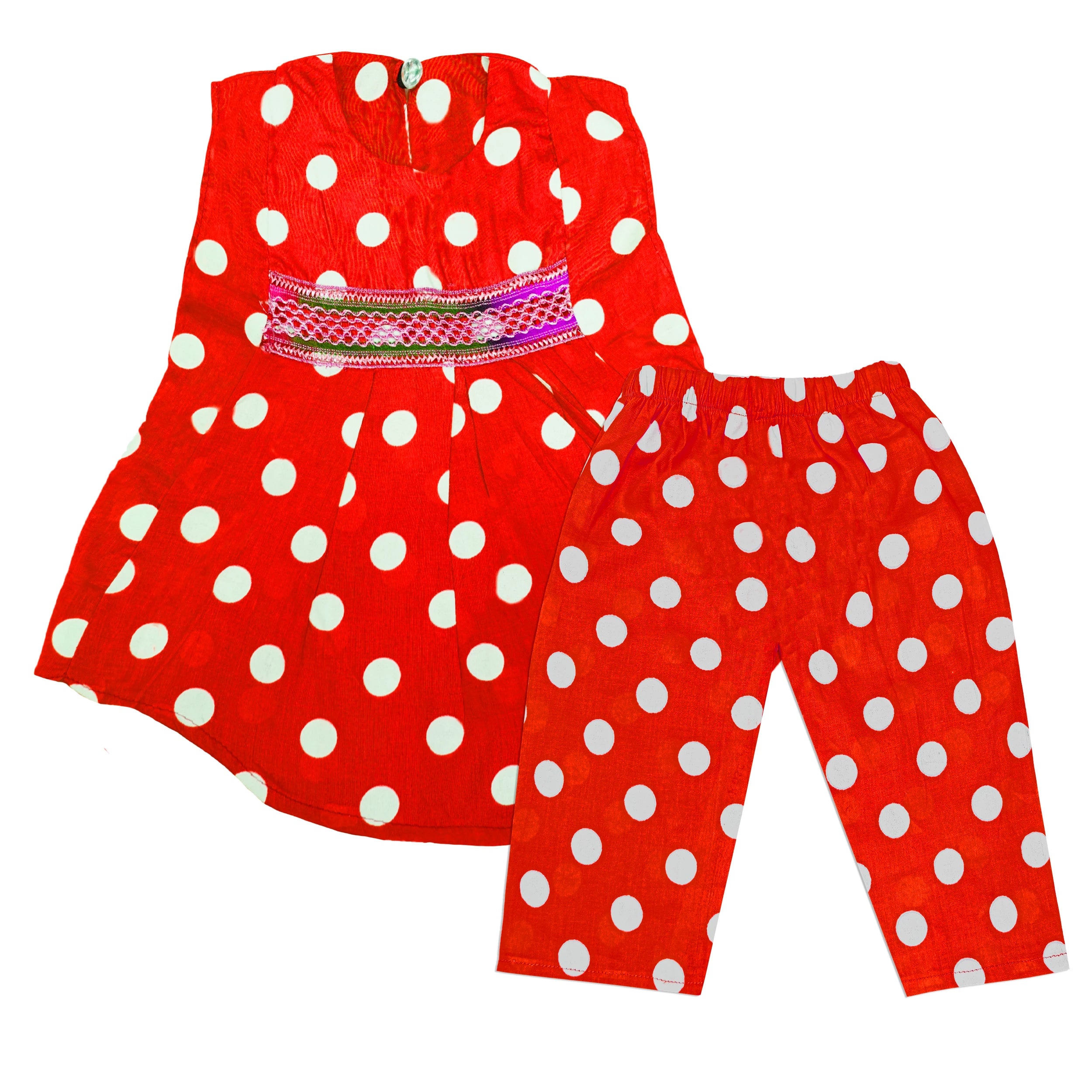 Polka Dot Girls’ 2-Piece Frock Set