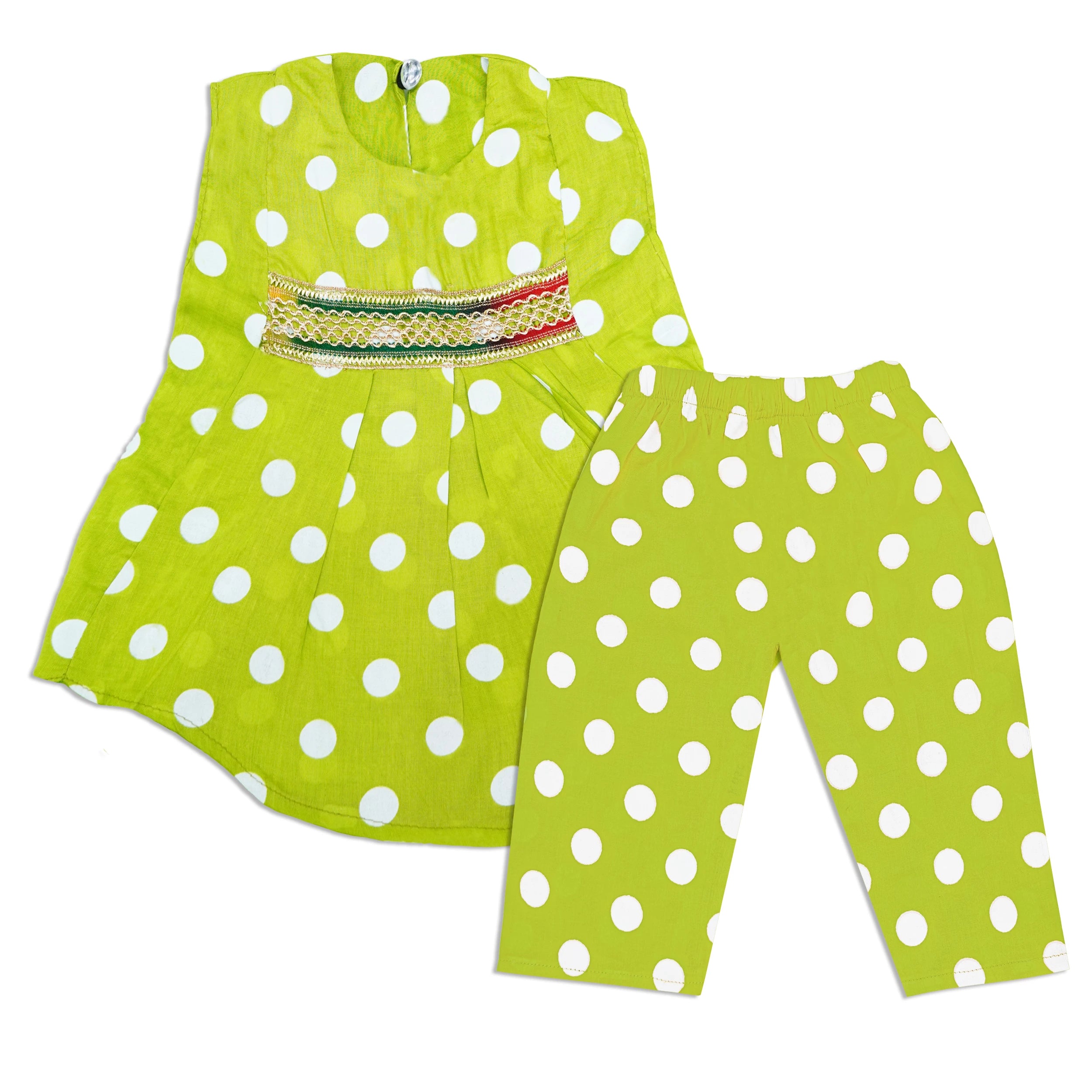 Polka Dot Girls’ 2-Piece Frock Set
