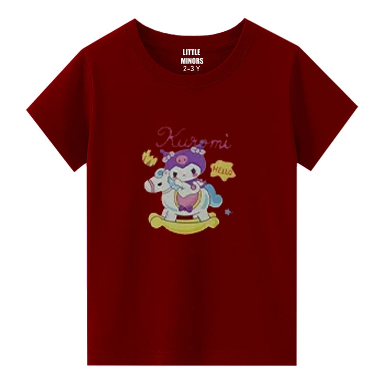 Girls Jersey Cotton Sticker T-Shirt - Pack Of 5