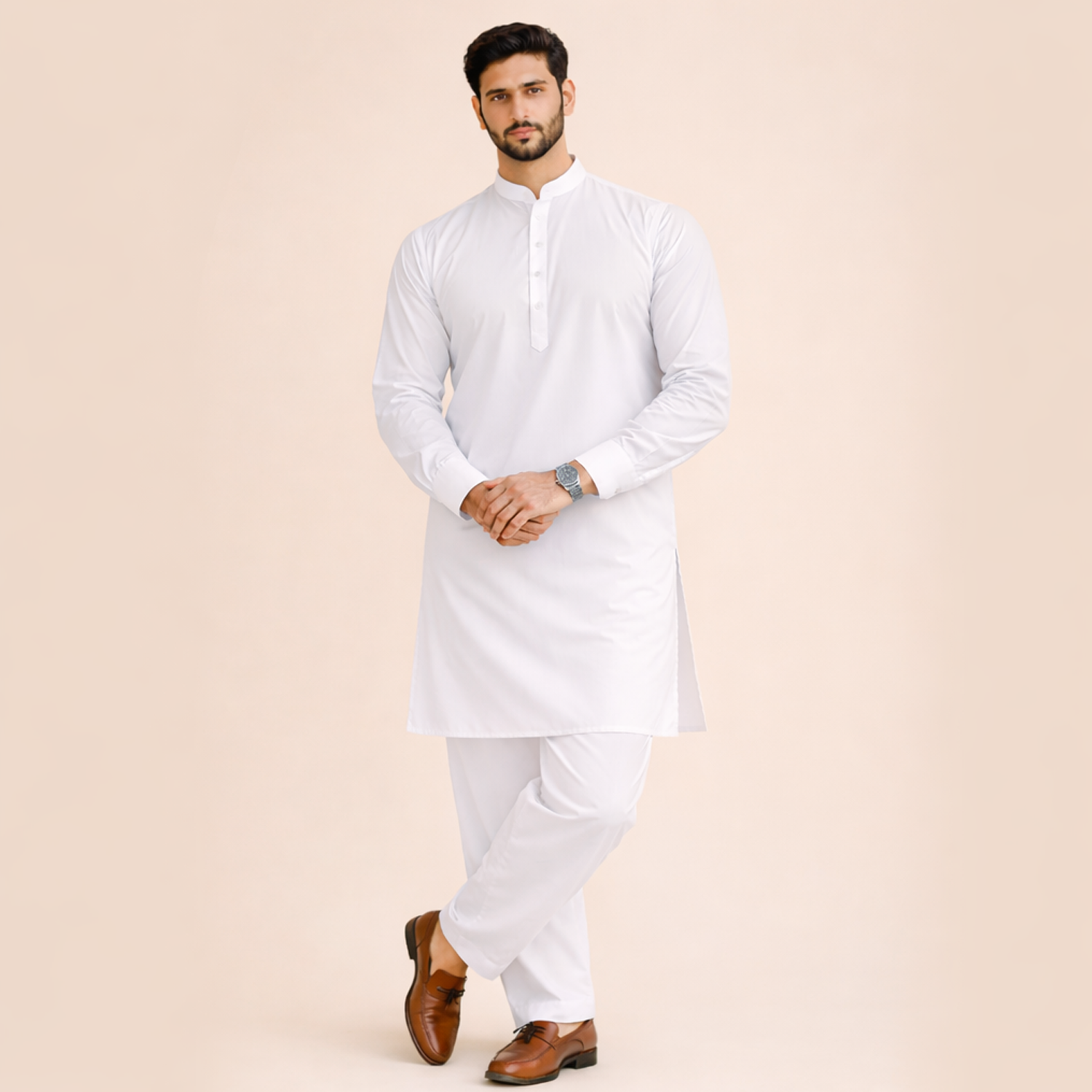 Men’s Premium Plain Shalwar Kameez – Classic Fit Wash & Wear Suit (Formal & Casual Wear)