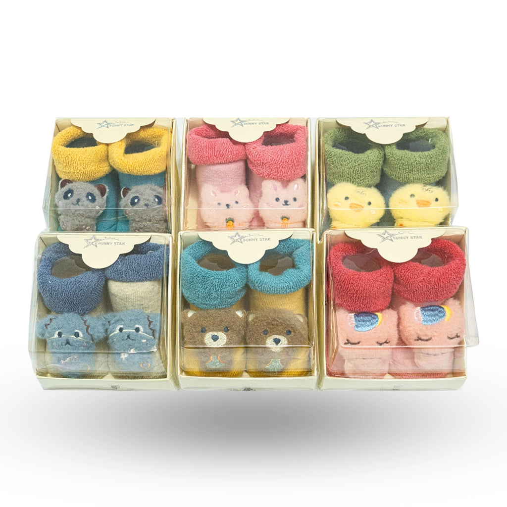 Sunny Star Towel Socks - New Born