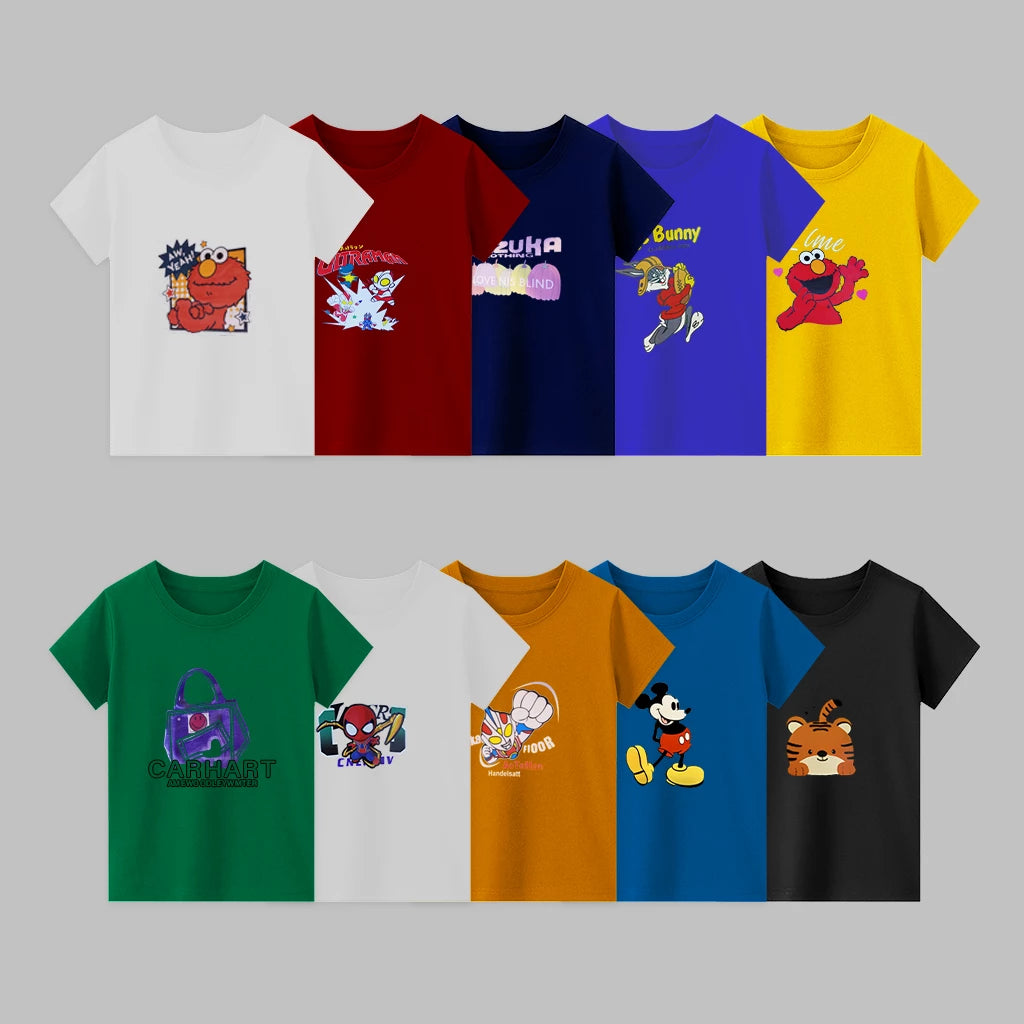 Kids Mix Cotton T-Shirts – Pack of 10 - LittleMinors