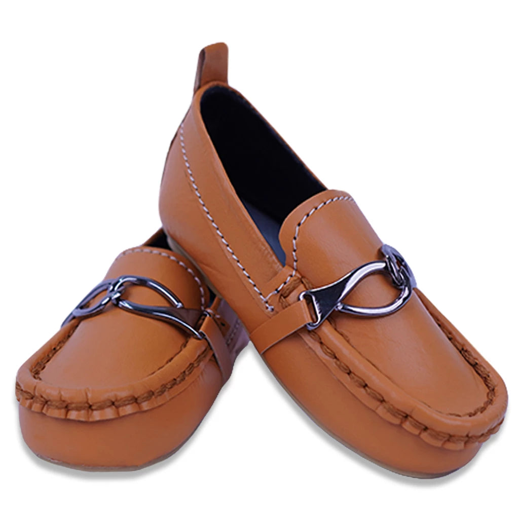 Kids Stylish Loafers - Brown - LittleMinors