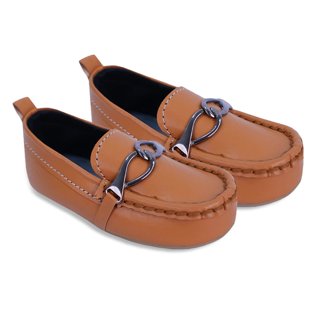 Kids Stylish Loafers - Brown - LittleMinors