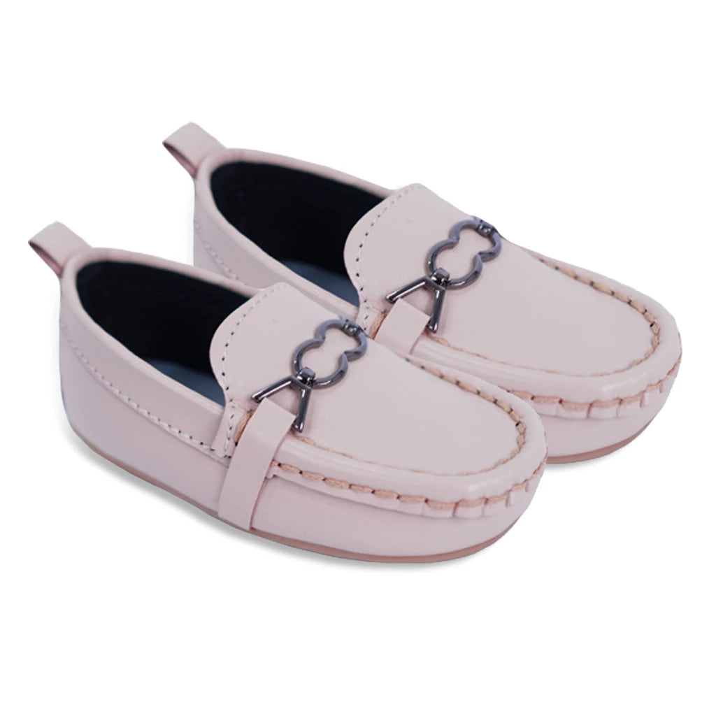 Kids Stylish Loafers - Beige - LittleMinors
