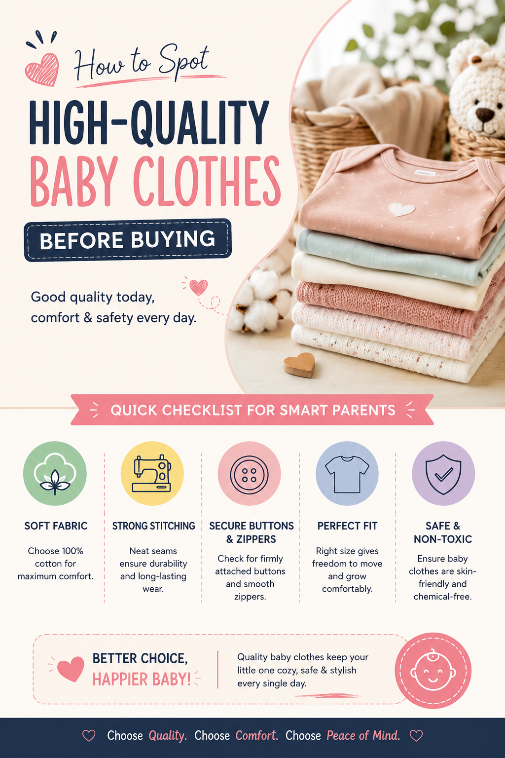 How to spot high-quality baby clothes before buying with soft cotton baby outfits and premium baby clothing essentials