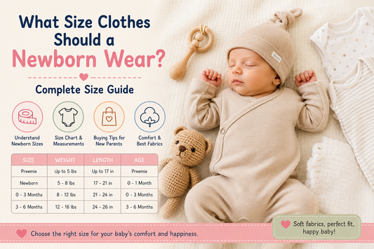What Size Clothes Should a Newborn Wear? Complete newborn clothing size guide with baby size chart, cotton baby clothes, and sizing tips for new parents.