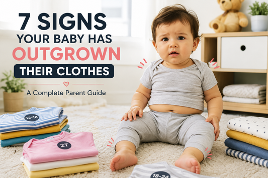Signs your baby has outgrown their clothes with tight-fitting outfit and short sleeves