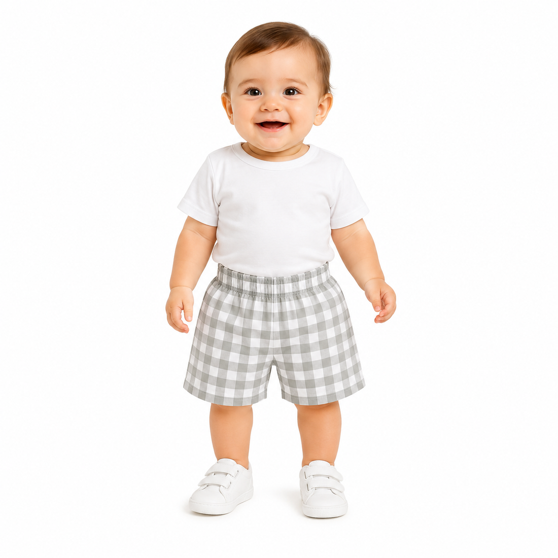 Soft and safe cotton clothes for newborn babies displayed with baby essentials