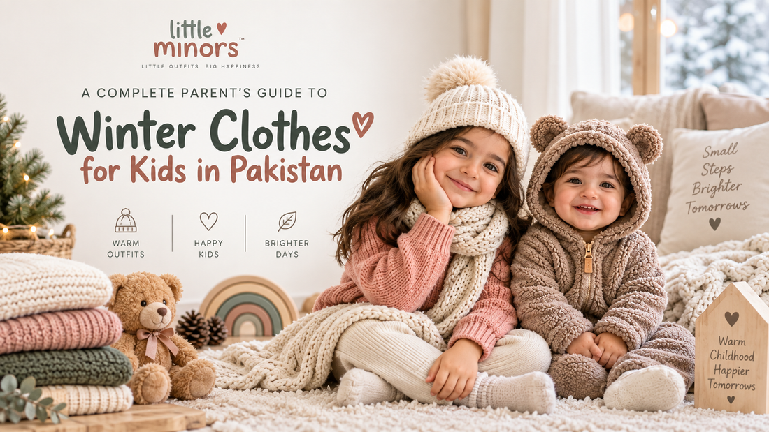 Best winter clothes for kids in Pakistan including baby rompers and sweaters