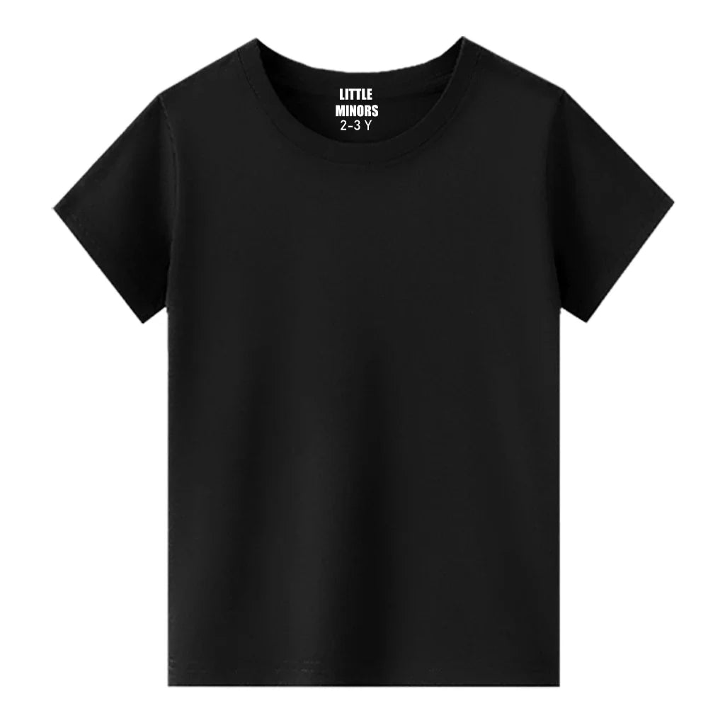 Kids Basic Cotton T-Shirt - Black