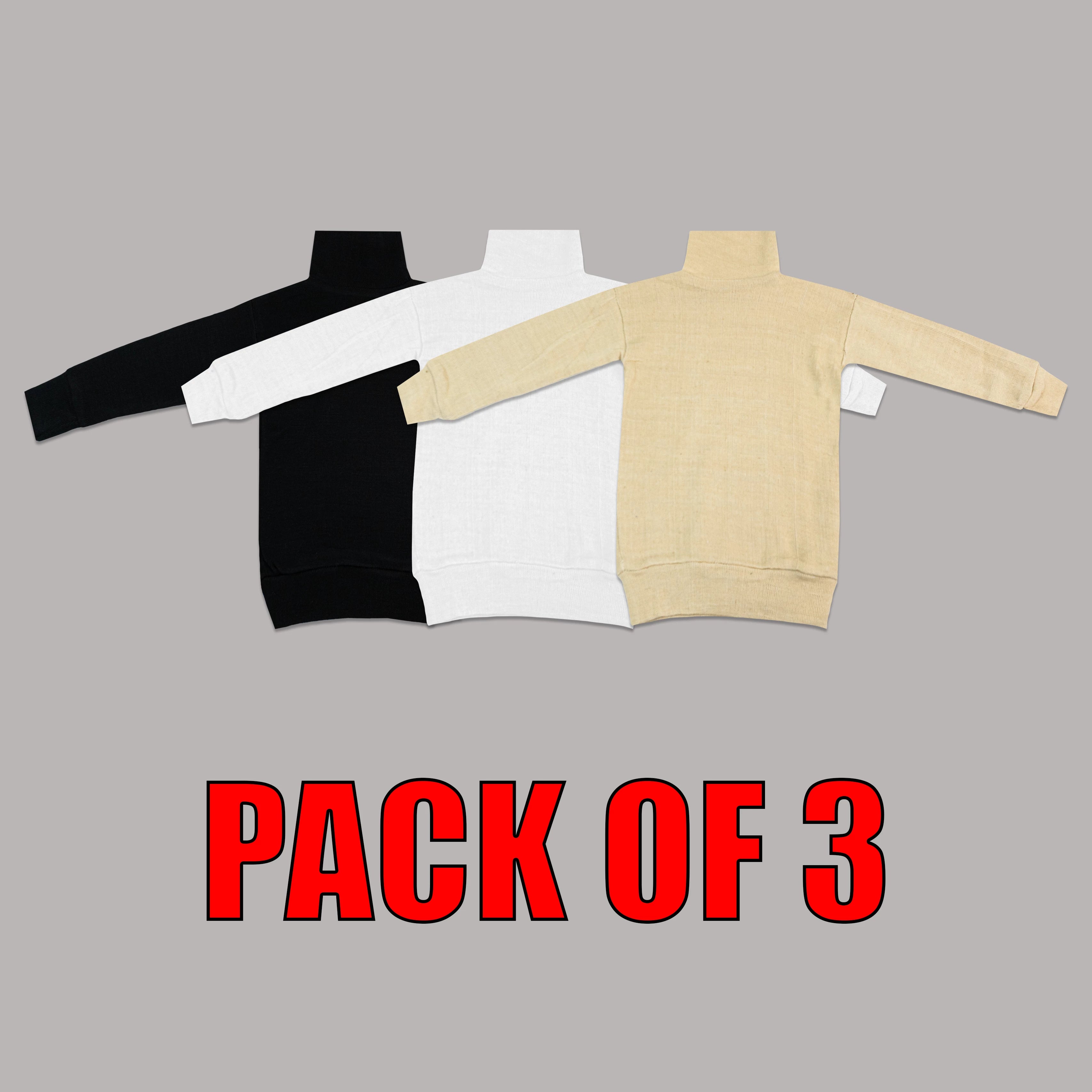 Kids Wool Highneck Pack of 3 - New Born to 8 Years