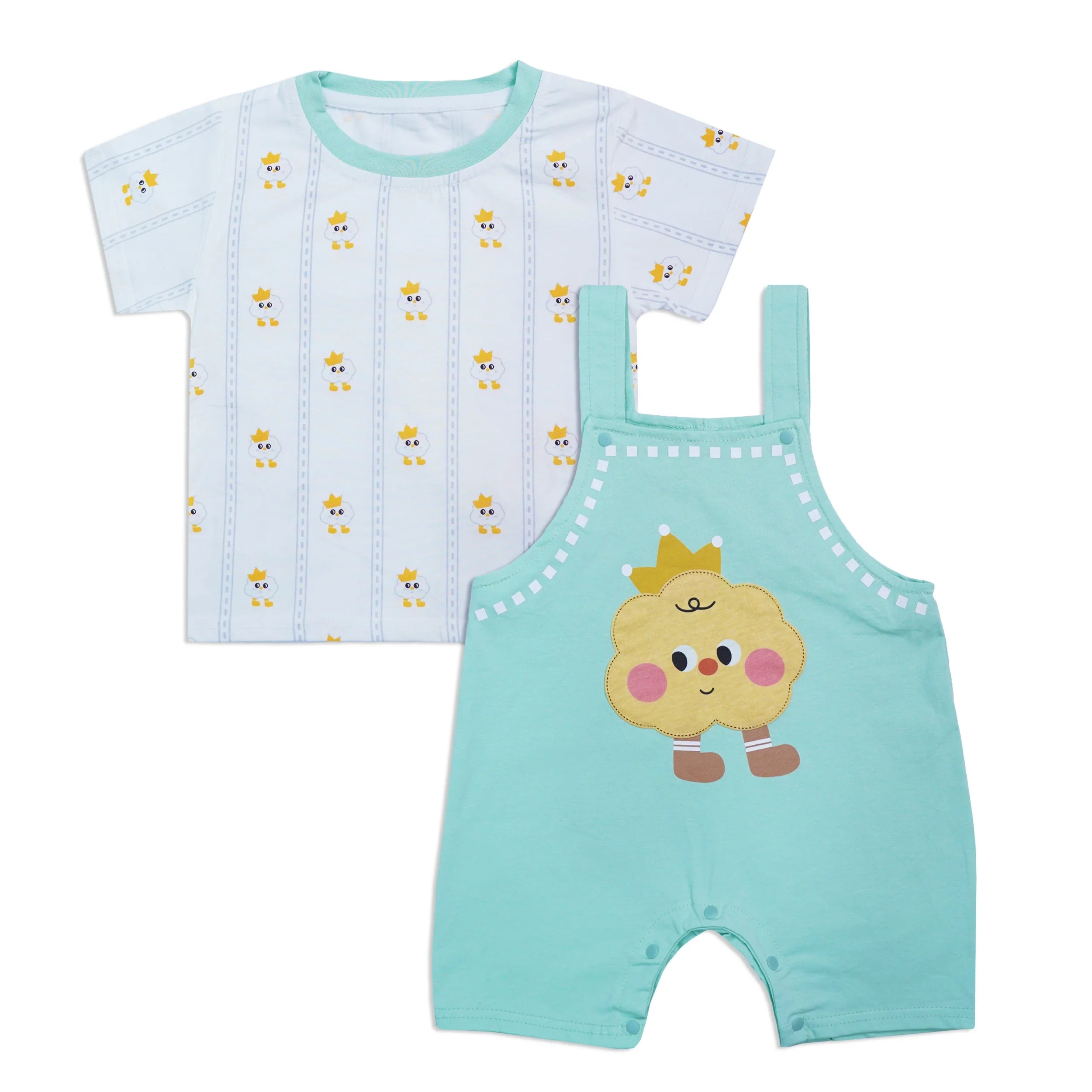Happy Bear 2-Piece Dungarees & T-Shirt Set for Kids