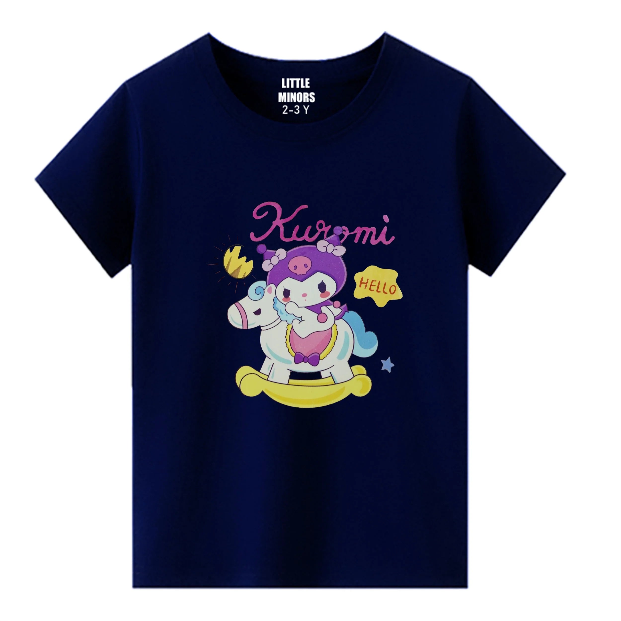 Kids Jersey Cotton Sticker T-Shirt - Blue