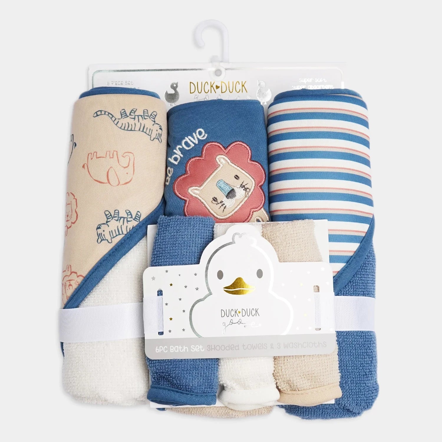 Duck Goose 3 Hooded Towels & 3 Washcloth Set