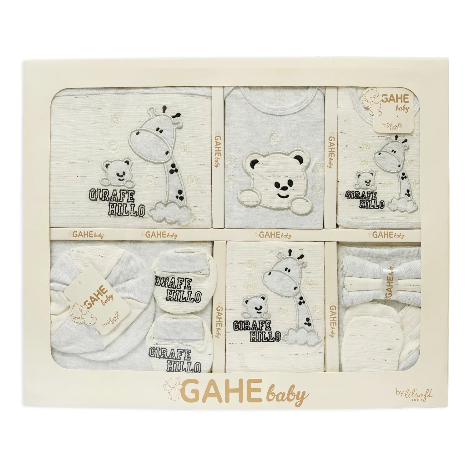 Newborn Baby Gift Set – 12 Pcs (GAHE Giraffe & Bear Theme)