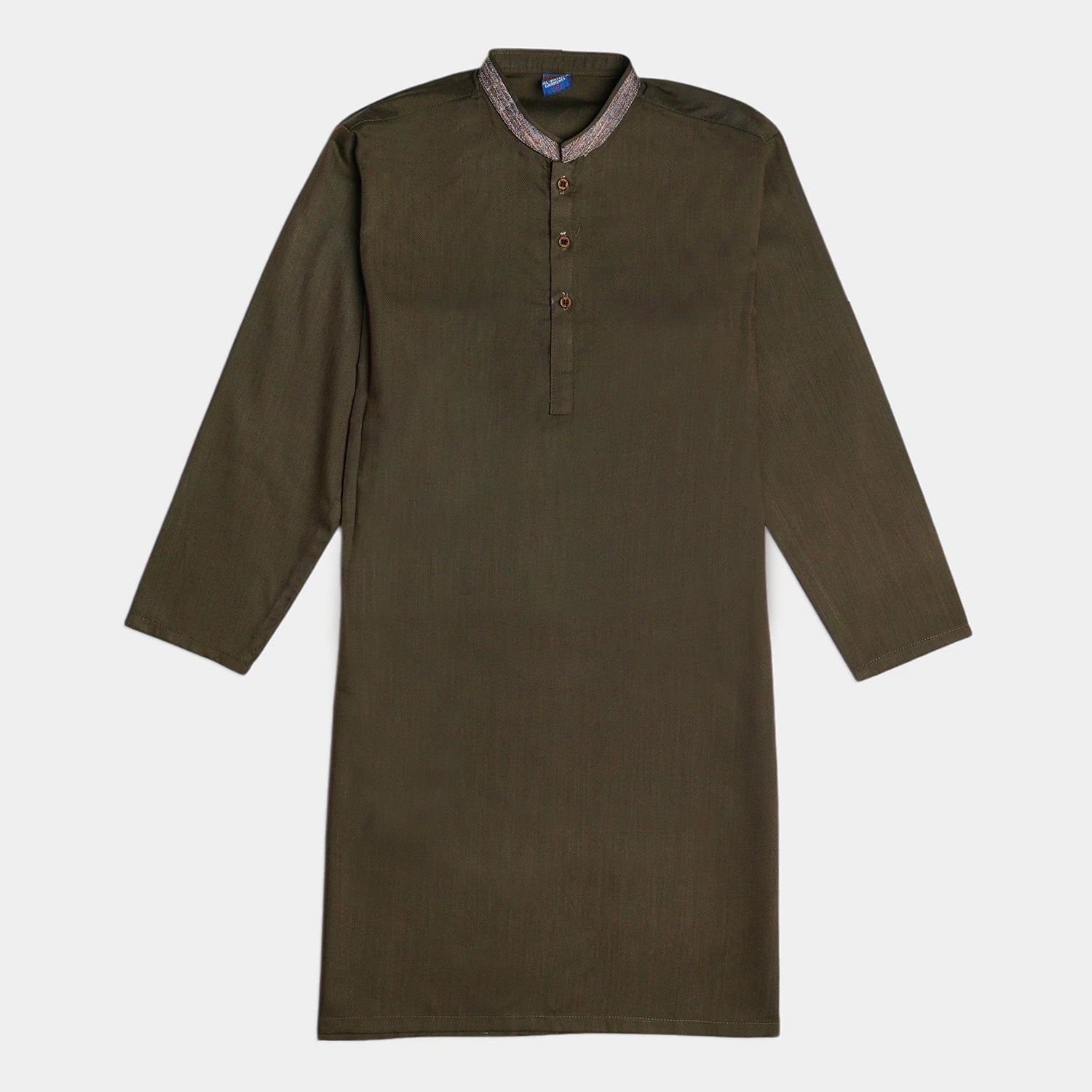 Kids 3-Piece Kurta Pajama Waistcoat Set - Brown Plain