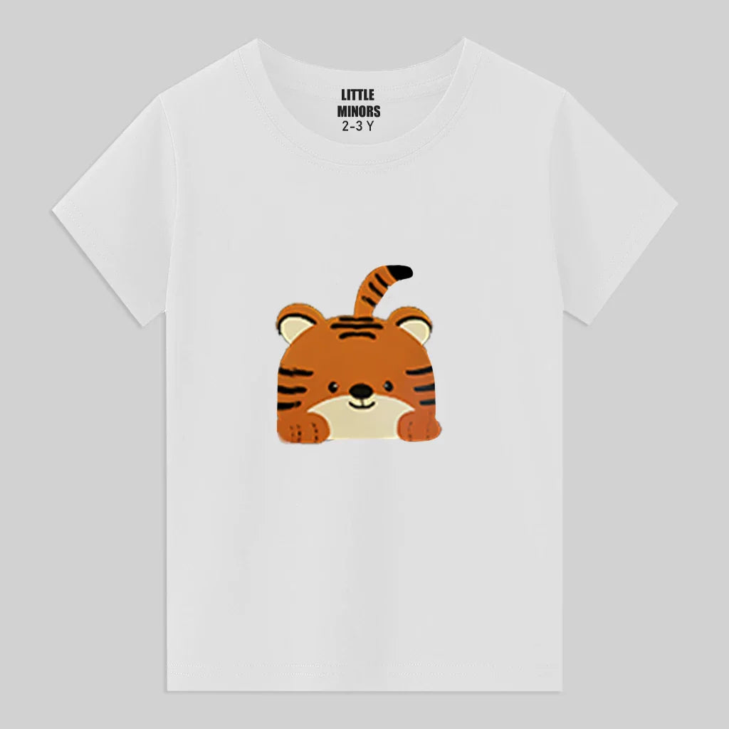 Kids Jersey Cotton Sticker T-Shirt - White