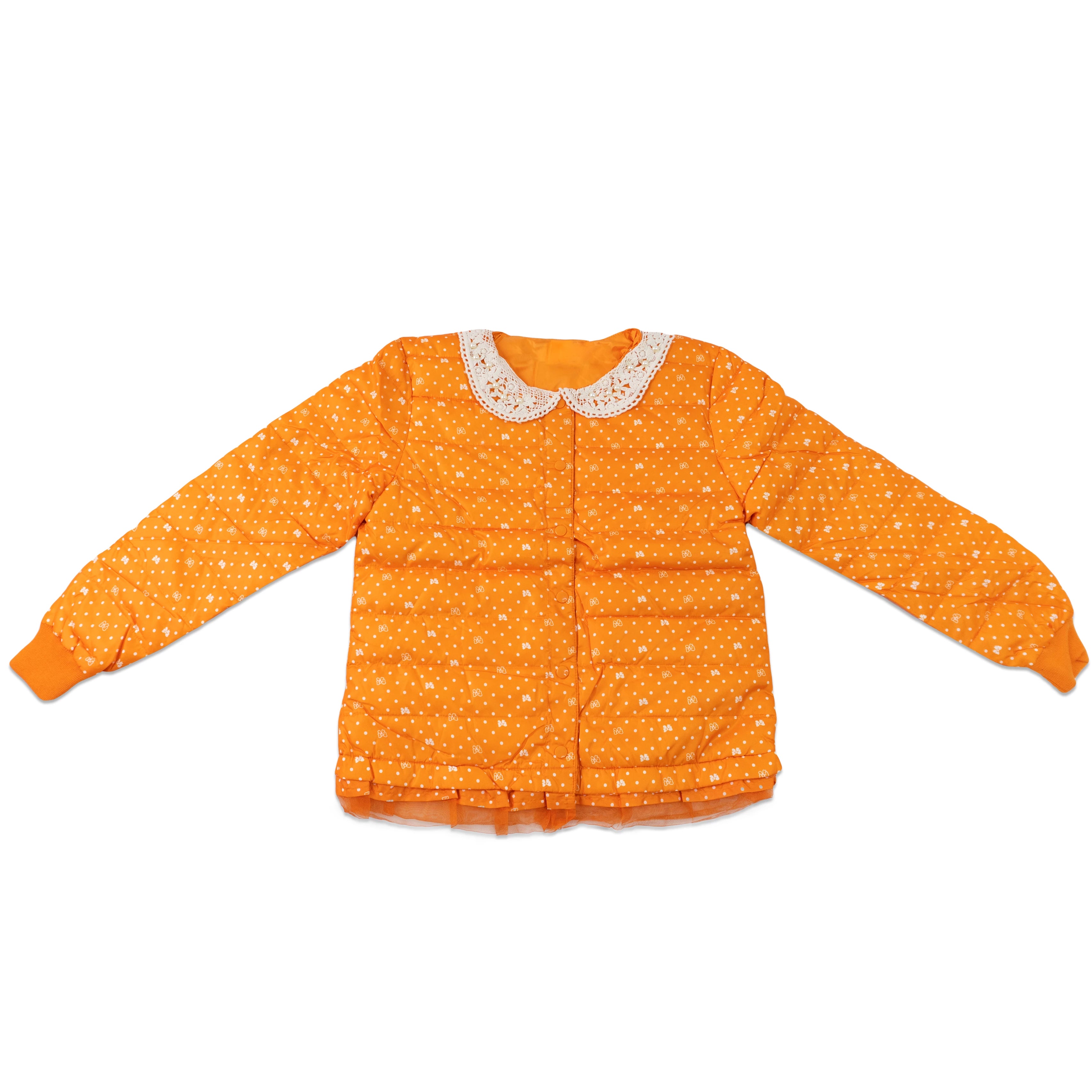 Orange Puffer Girls' Jacket - Warm & Bold