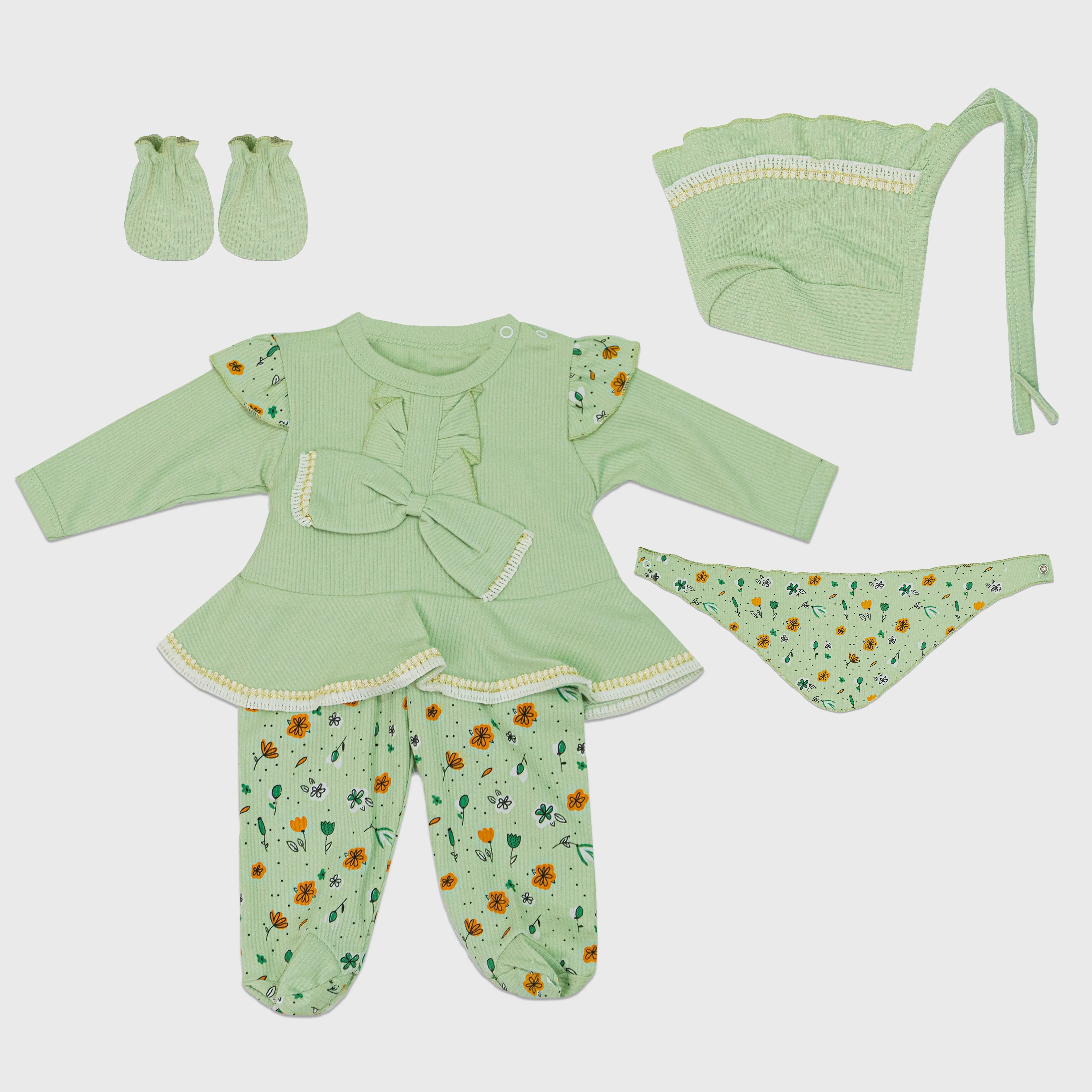 Girls' Floral Suit Gift Set - Pack of 5