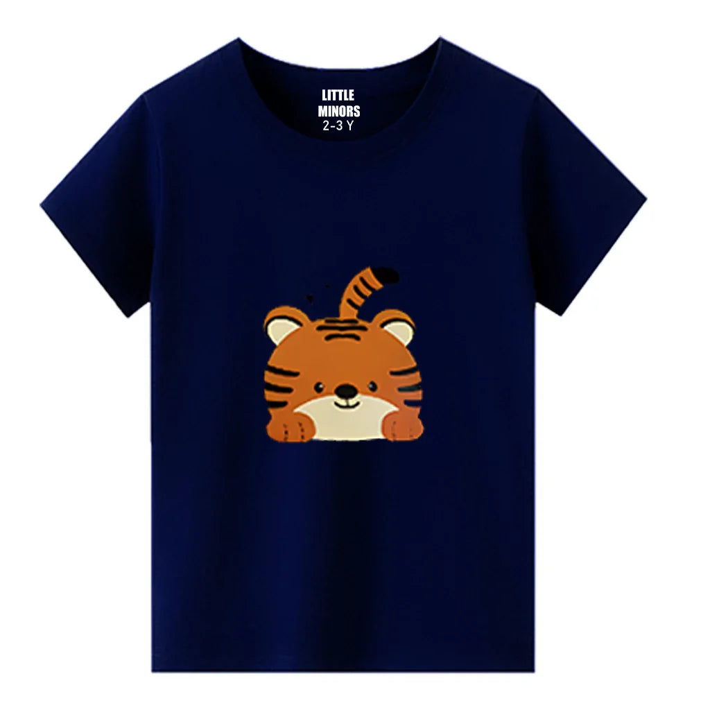 Kids Jersey Cotton Sticker T-Shirt - Blue
