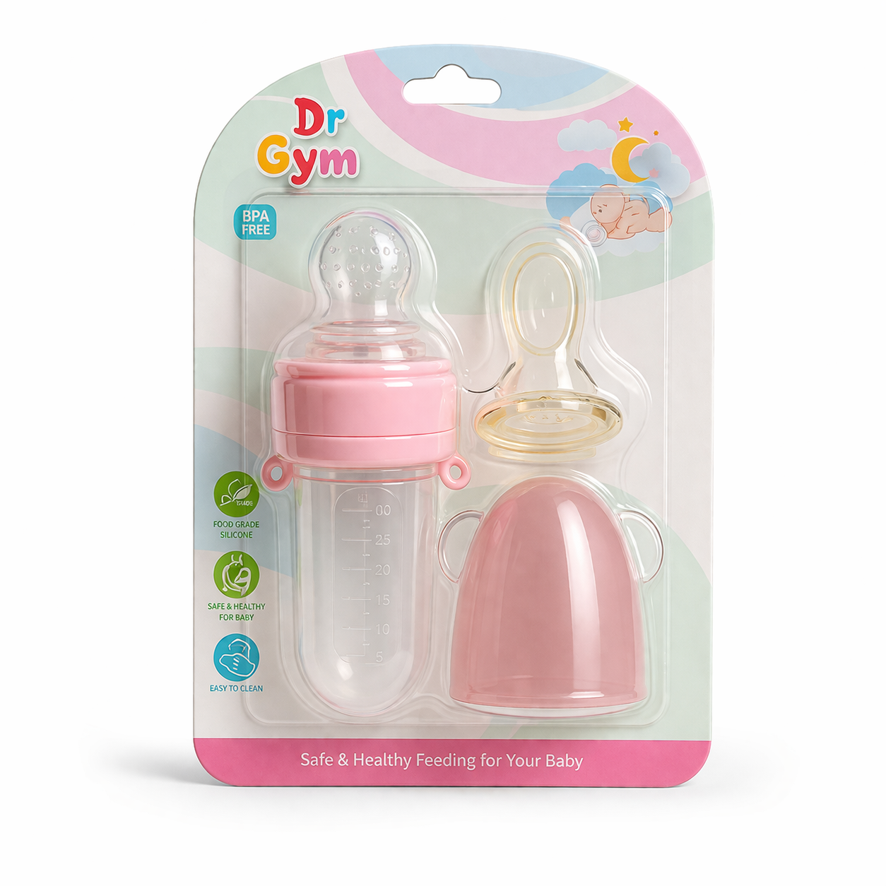 Baby Silicone Feeding Bottle Set – BPA Free | Food Grade Feeder | Anti-Colic | Newborn Feeding Solution