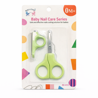 Little Minors baby nail care kit with safe scissors and nail clipper set for newborns, suitable from 0 months old.
