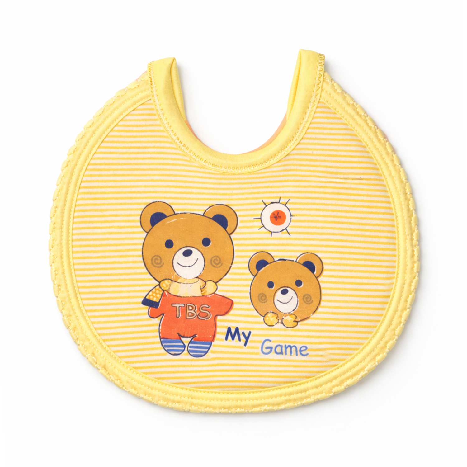 Little Minors baby cotton bib with soft, absorbent fabric and colorful design, perfect for feeding and keeping clothes clean.