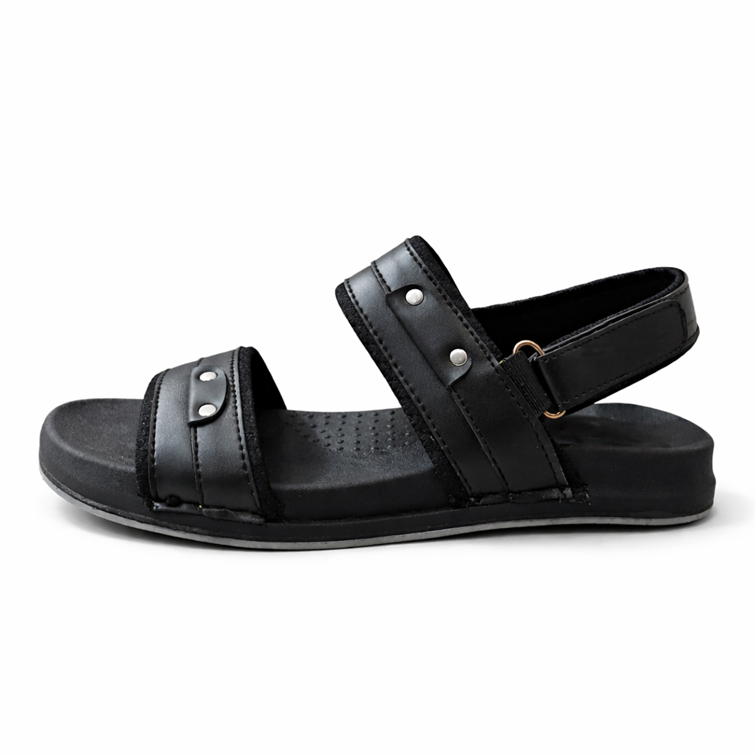 Men’s Black Casual Sandals – Comfortable Double Strap Summer Sandals