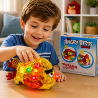 Kids Angry Birds 3D Light-Up Toy Interactive Musical Bird with Colorful Lights