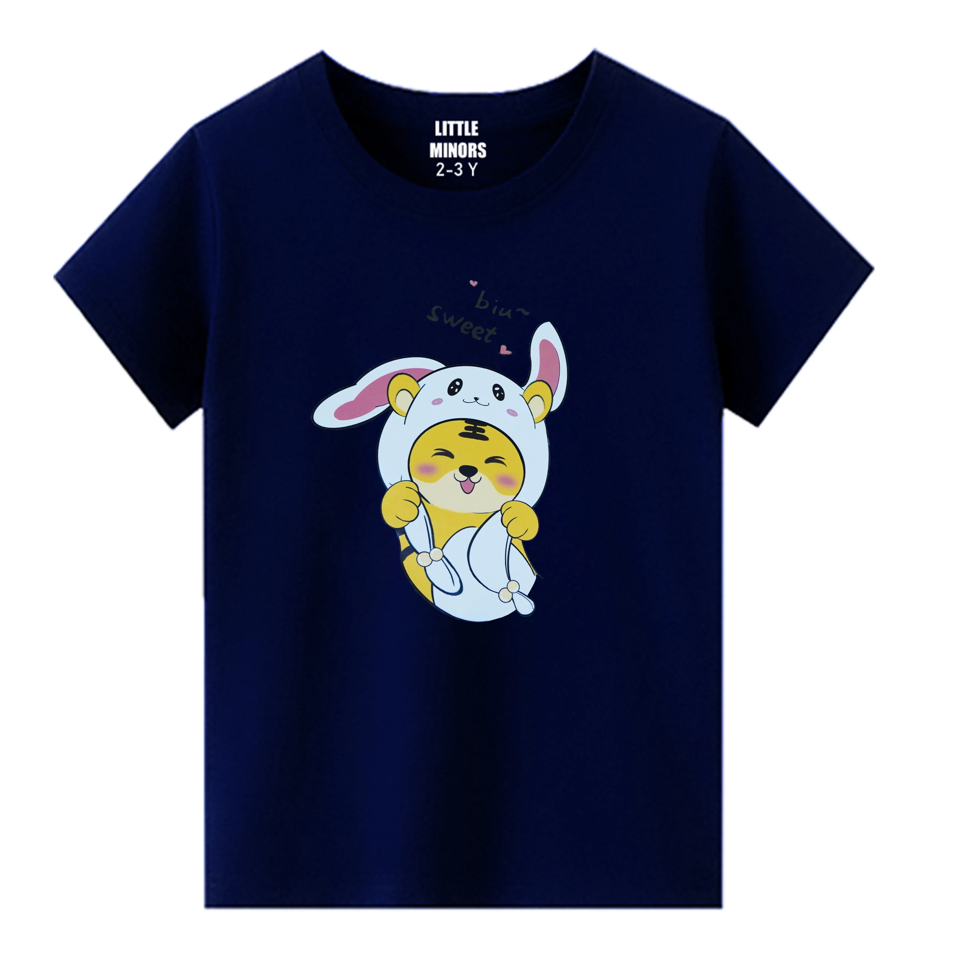 Kids Jersey Cotton Sticker T-Shirt - Blue