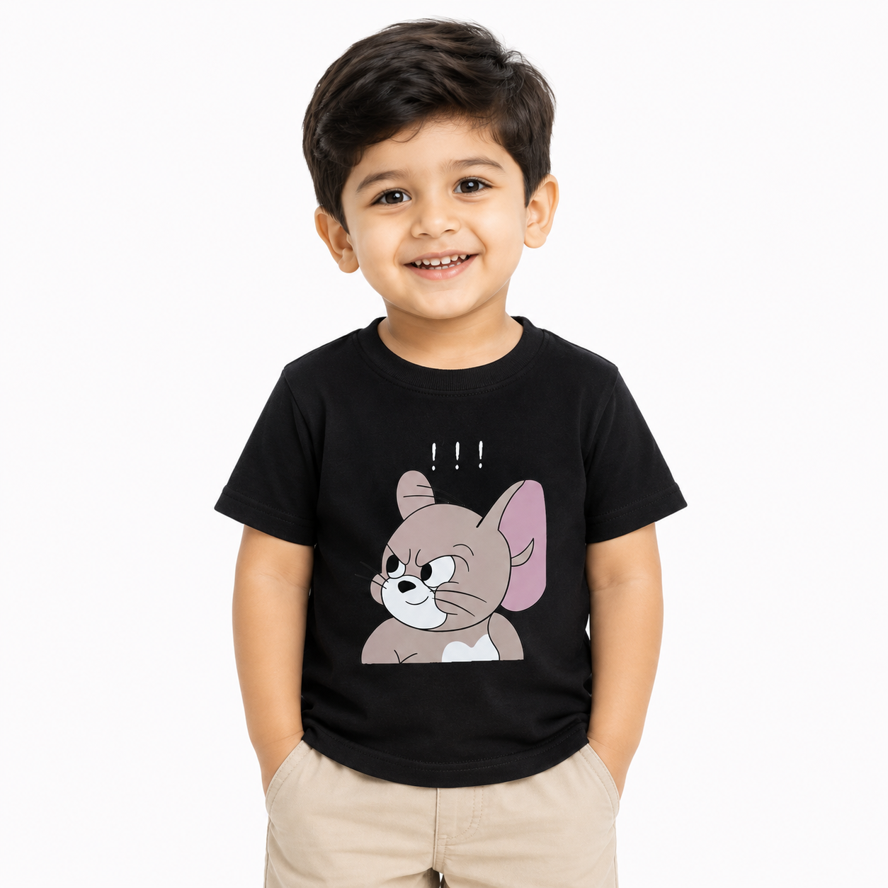 Set of five Little Minors printed cotton T-shirts for kids aged 1 to 5 years, featuring colorful designs for boys and girls. - hover image