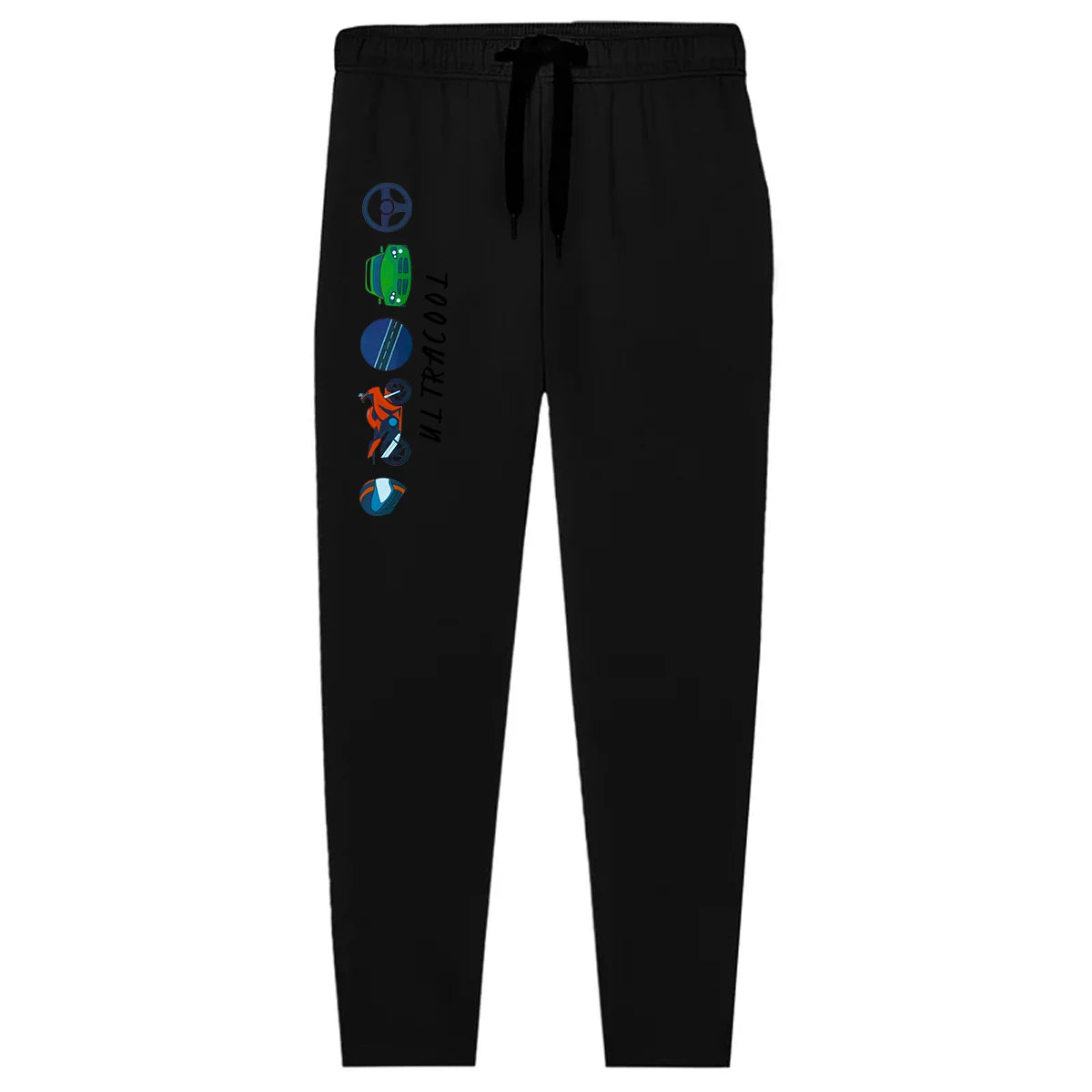 Kids Jersey Cotton Sticker Trousers –  Black