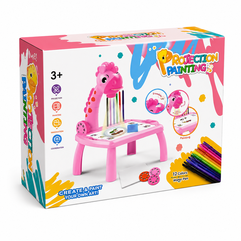 Protection Painting Creative Art Desk for Kids – 12 Color Water Pens