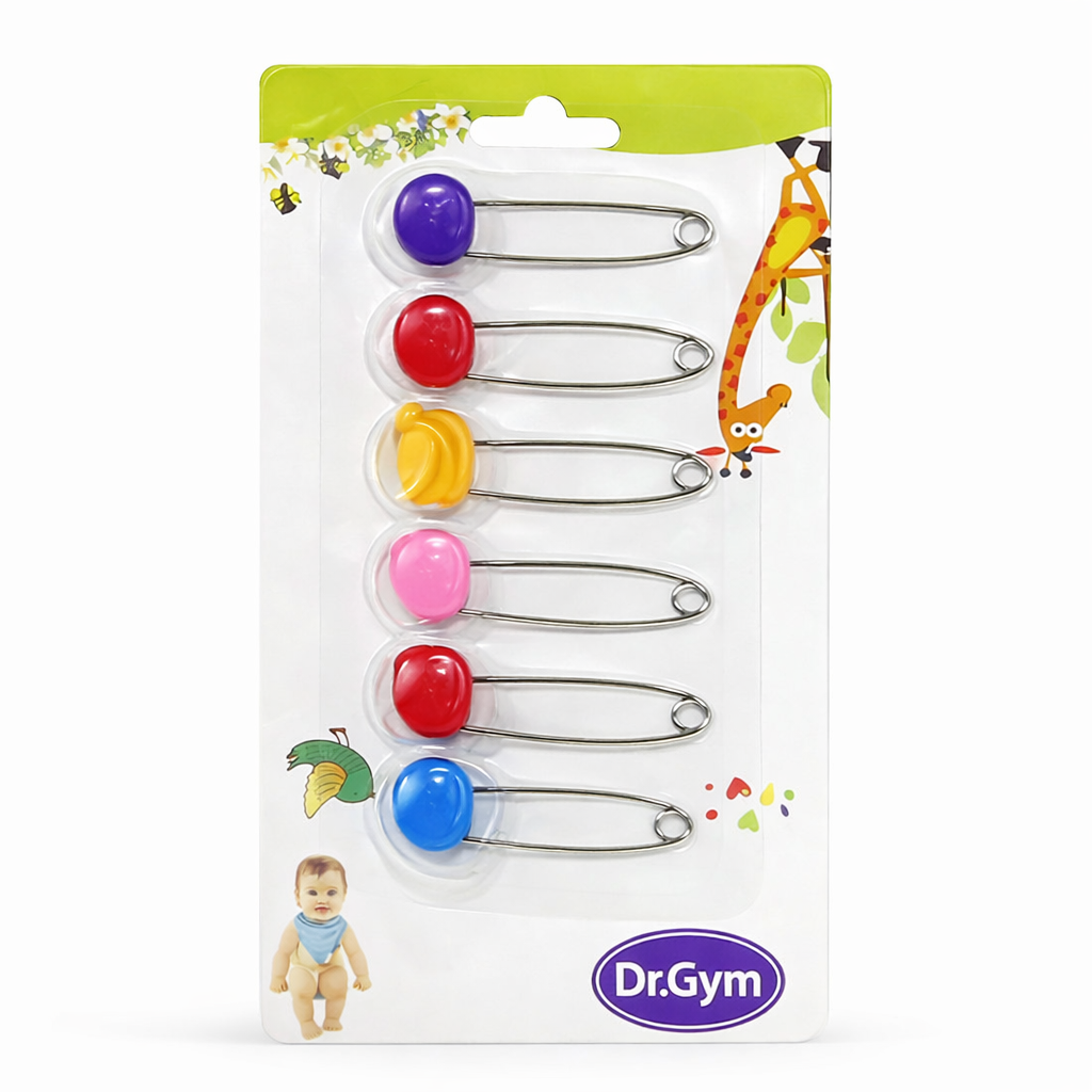 Baby Safety Diaper Pins Stainless Steel | Secure Lock | Multi-Color Set