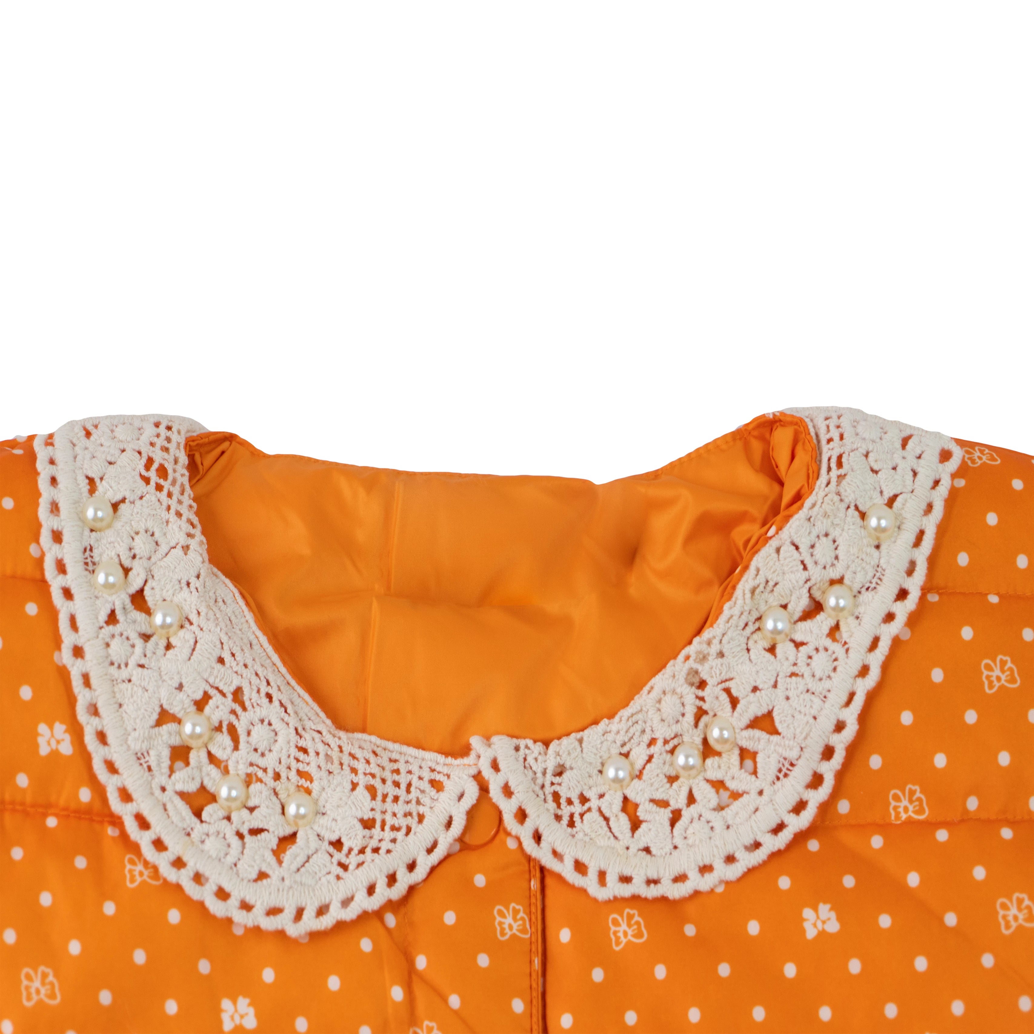 Orange Puffer Girls' Jacket - Warm & Bold