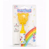 Little Minors baby musical rattle toy with sound bell, suitable for newborns, featuring colorful handle and engaging design.